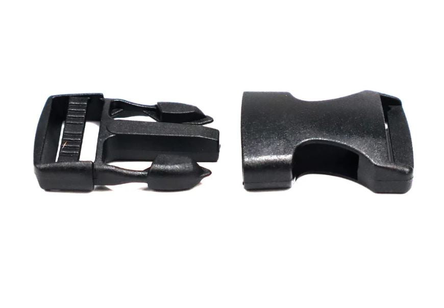 Side Release Black Snap Buckles - 1 Inch