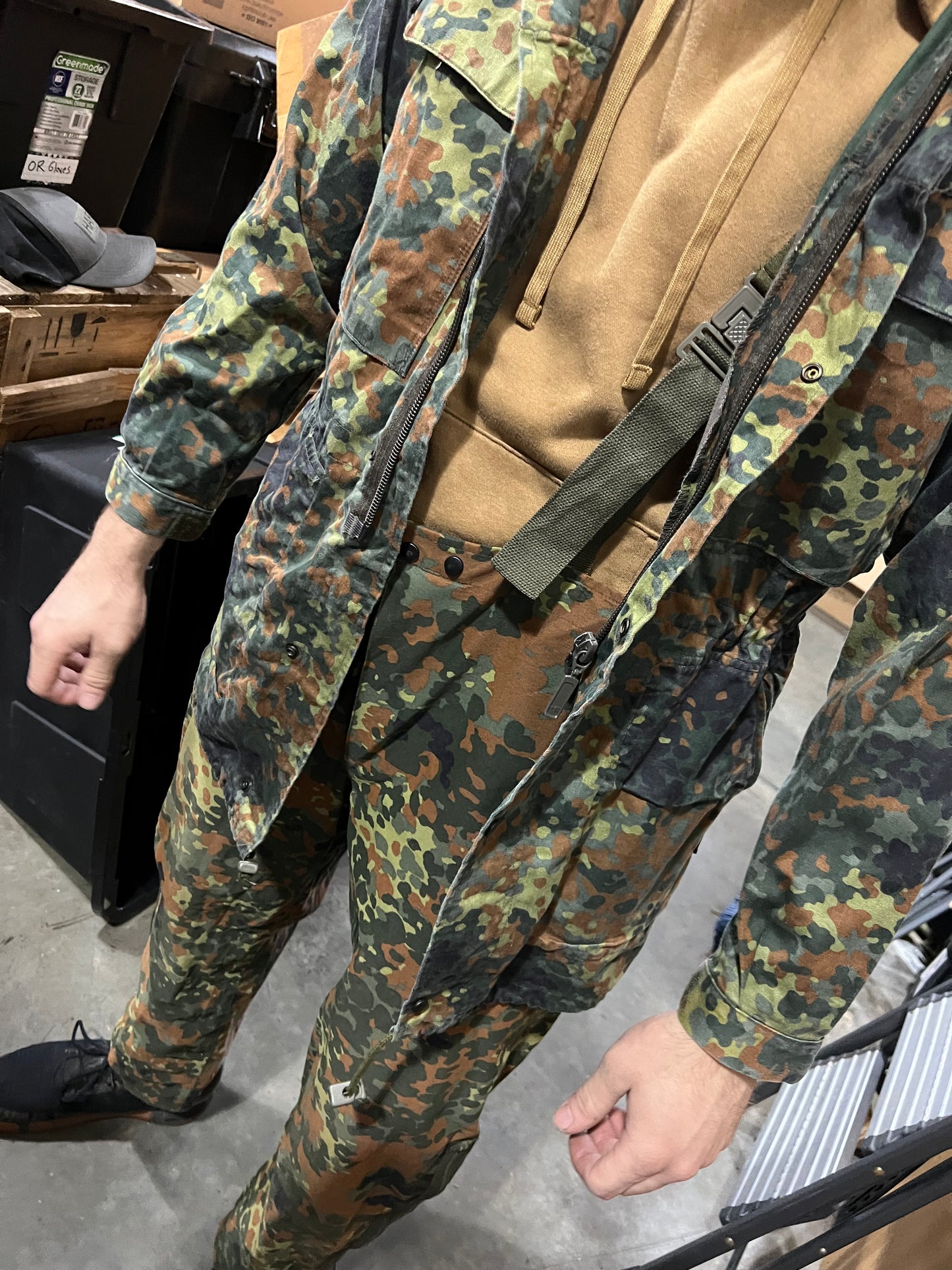 Flecktarn German Wet weather suspenders. (Like new)