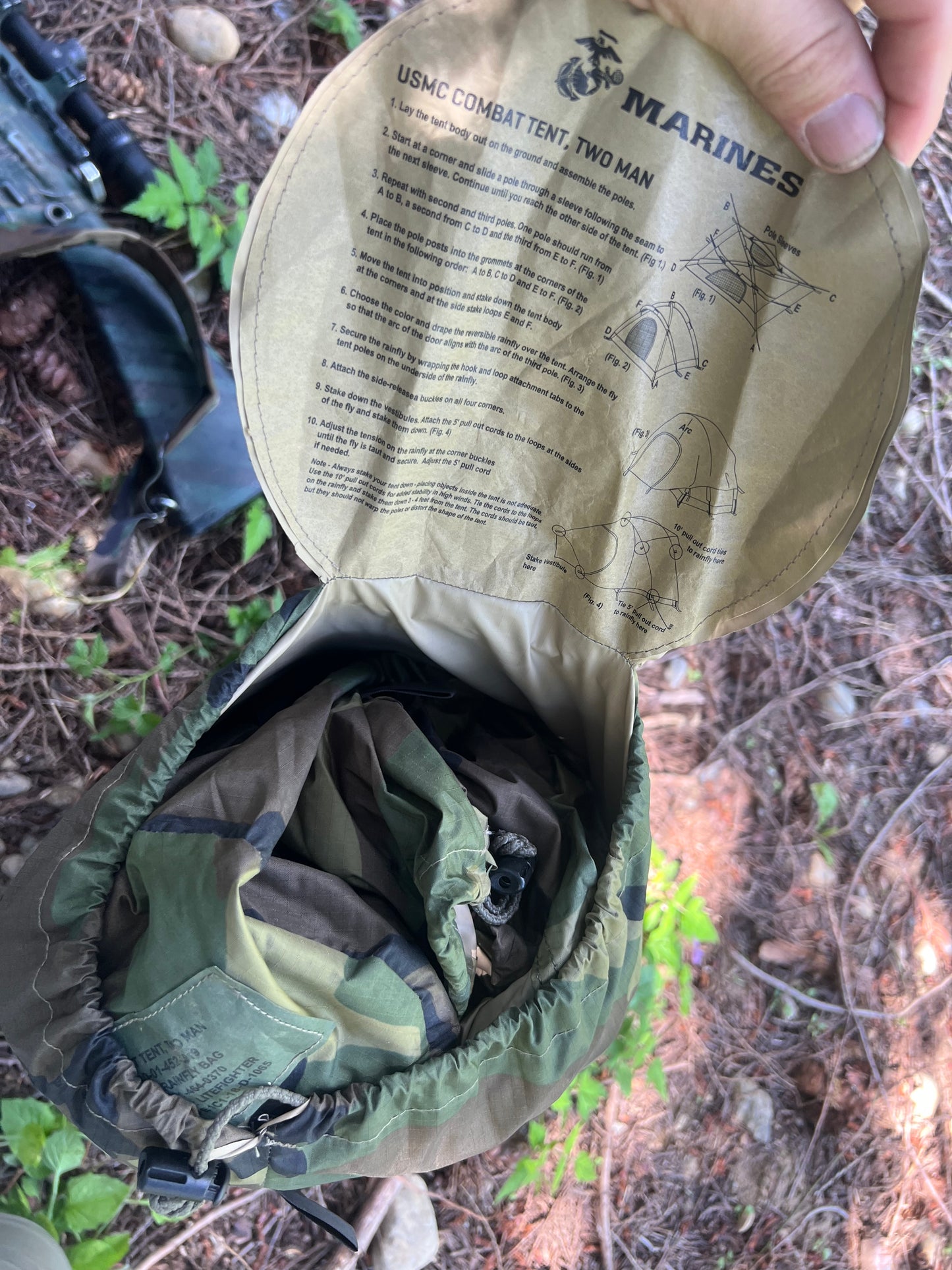 USMC Genuine Issue surplus FDE/M81 Woodland (Diamond brand) Two man tent