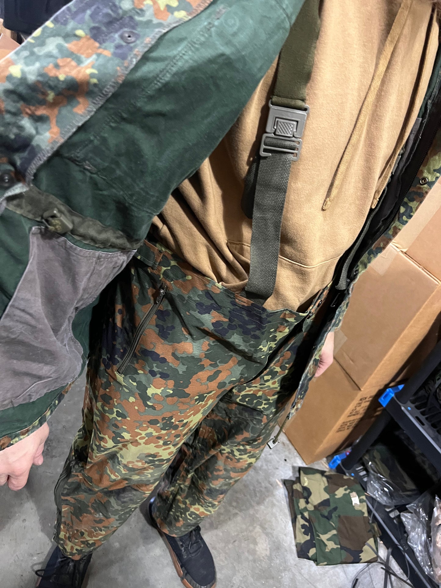 Flecktarn German Wet weather suspenders. (Like new)