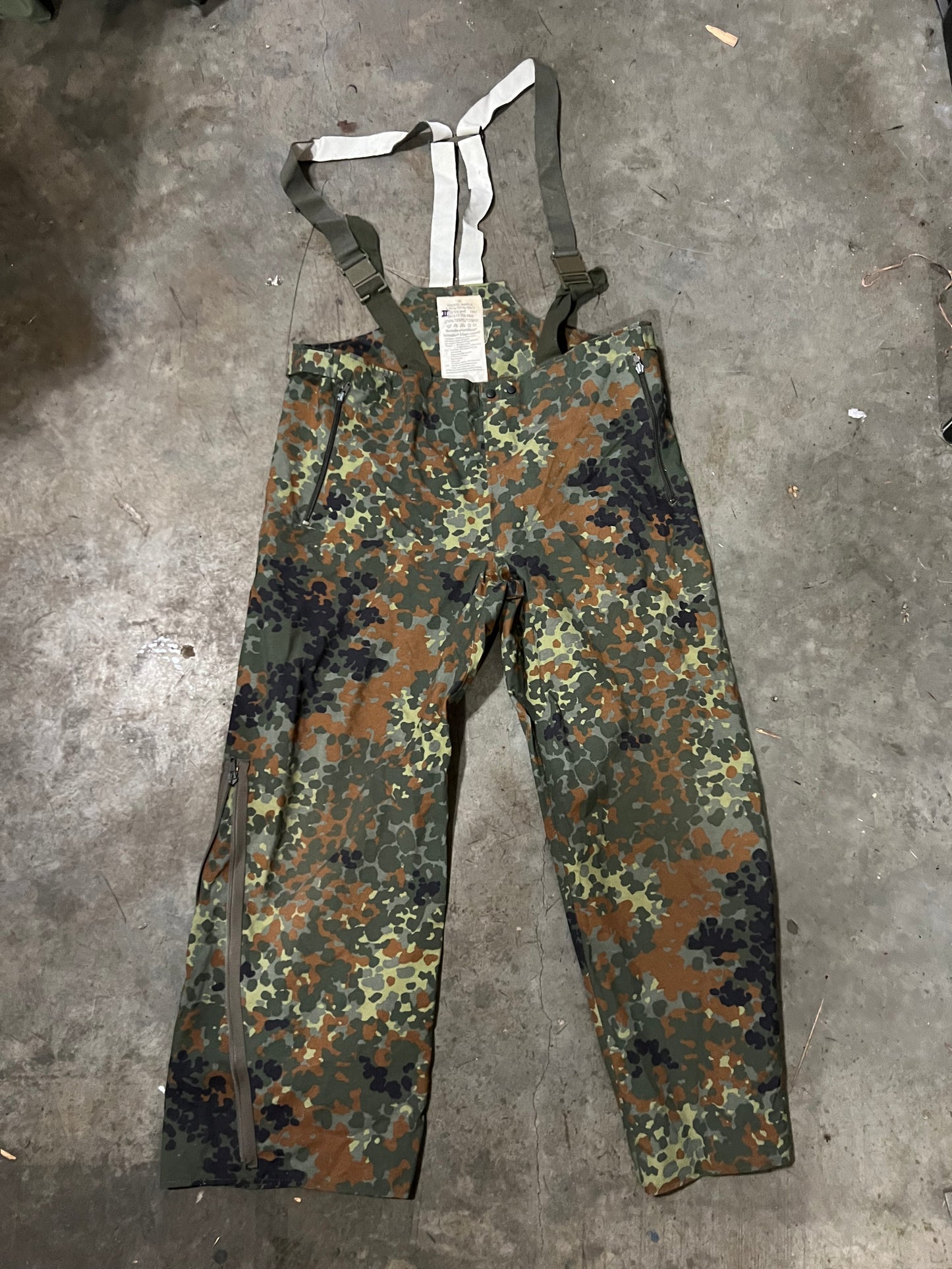 Flecktarn German Wet weather suspenders. (Like new)