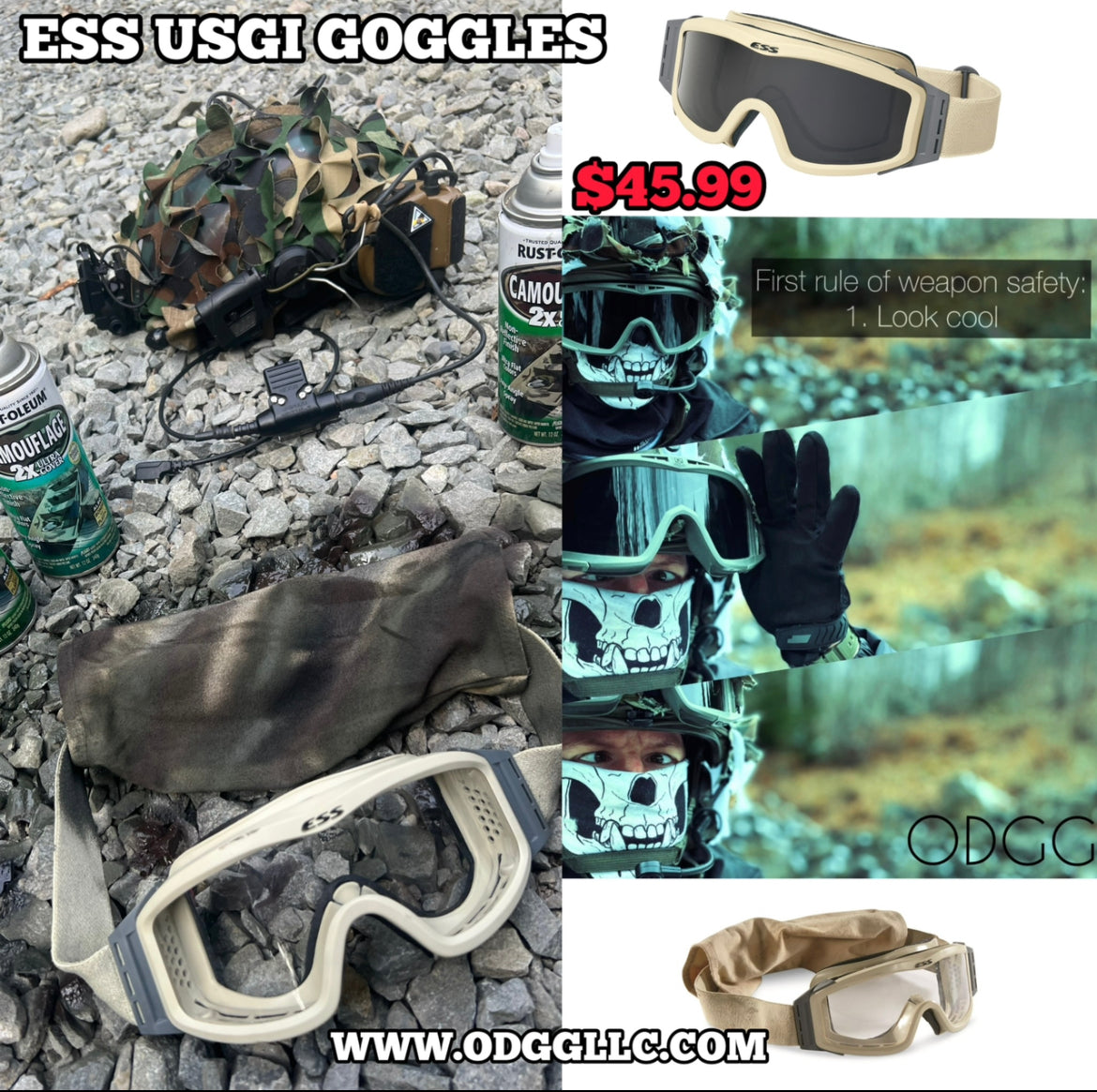 ESS Profile NVG Ballistic Goggles with Stealth Sleeve (Used)