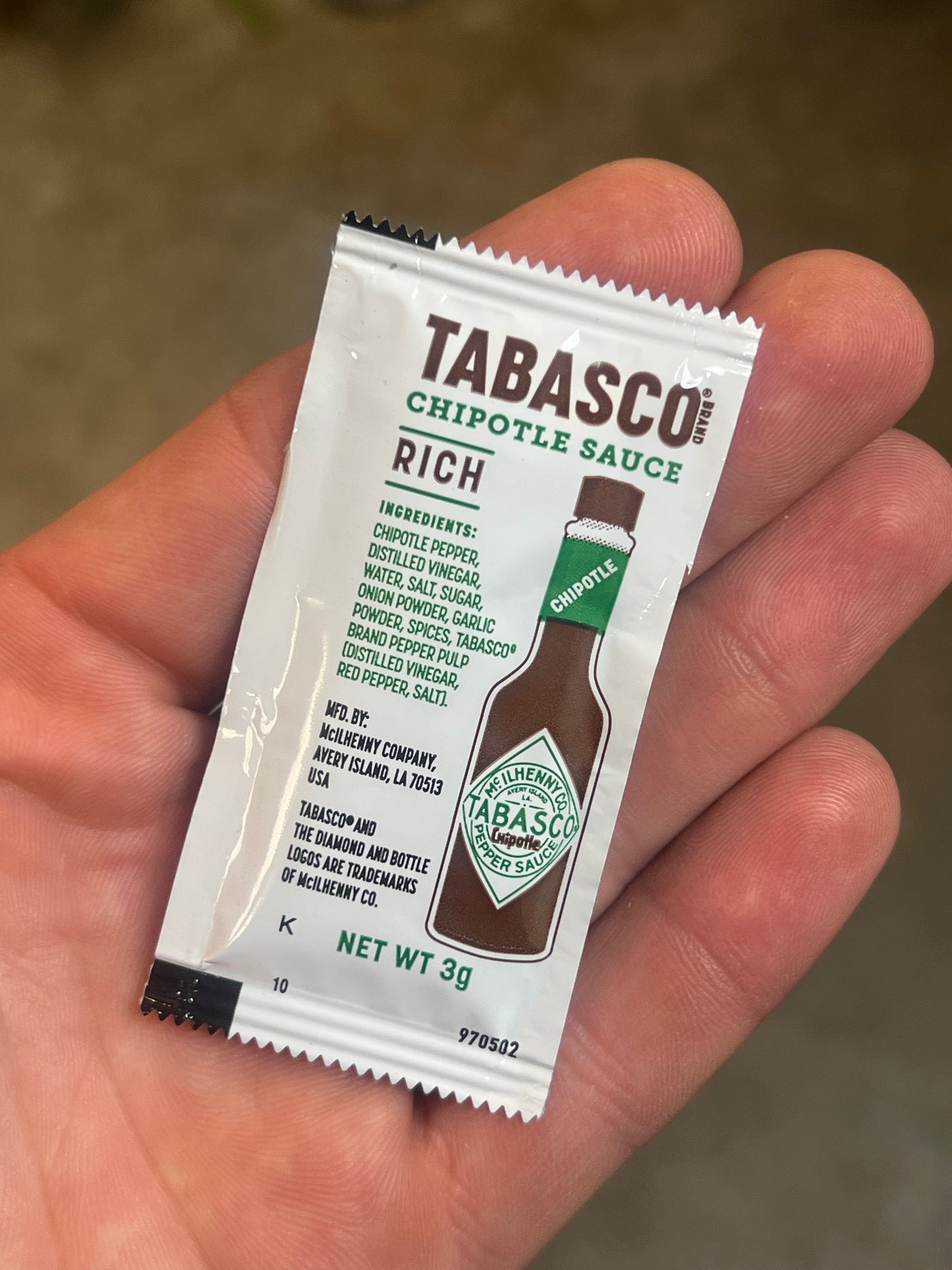 Literally a Tobasoco packet.