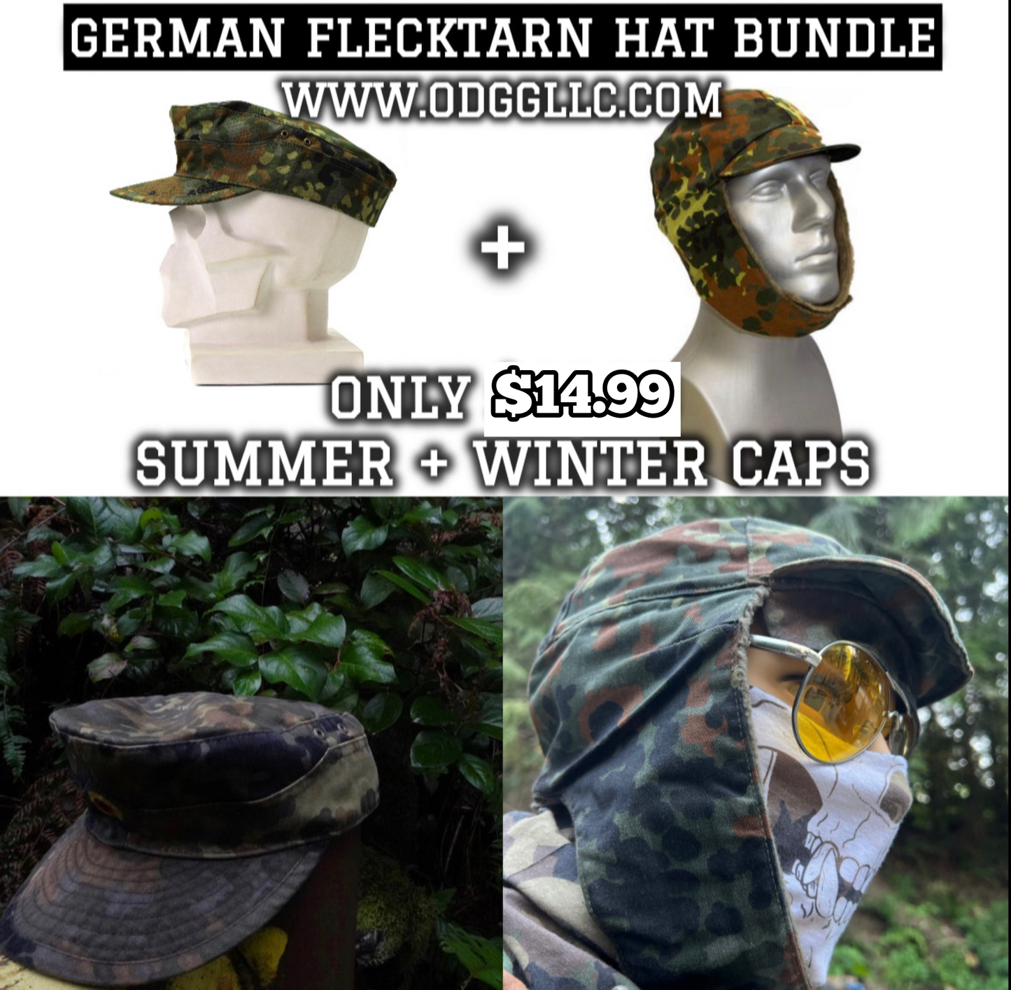 German issue Flecktarn hats (Surplus)